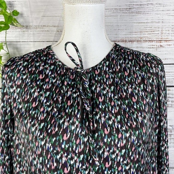 Banana Republic Blouse Top size Small Blue Pink Green Lagenlook Peasant Modest - Picture 4 of 12
